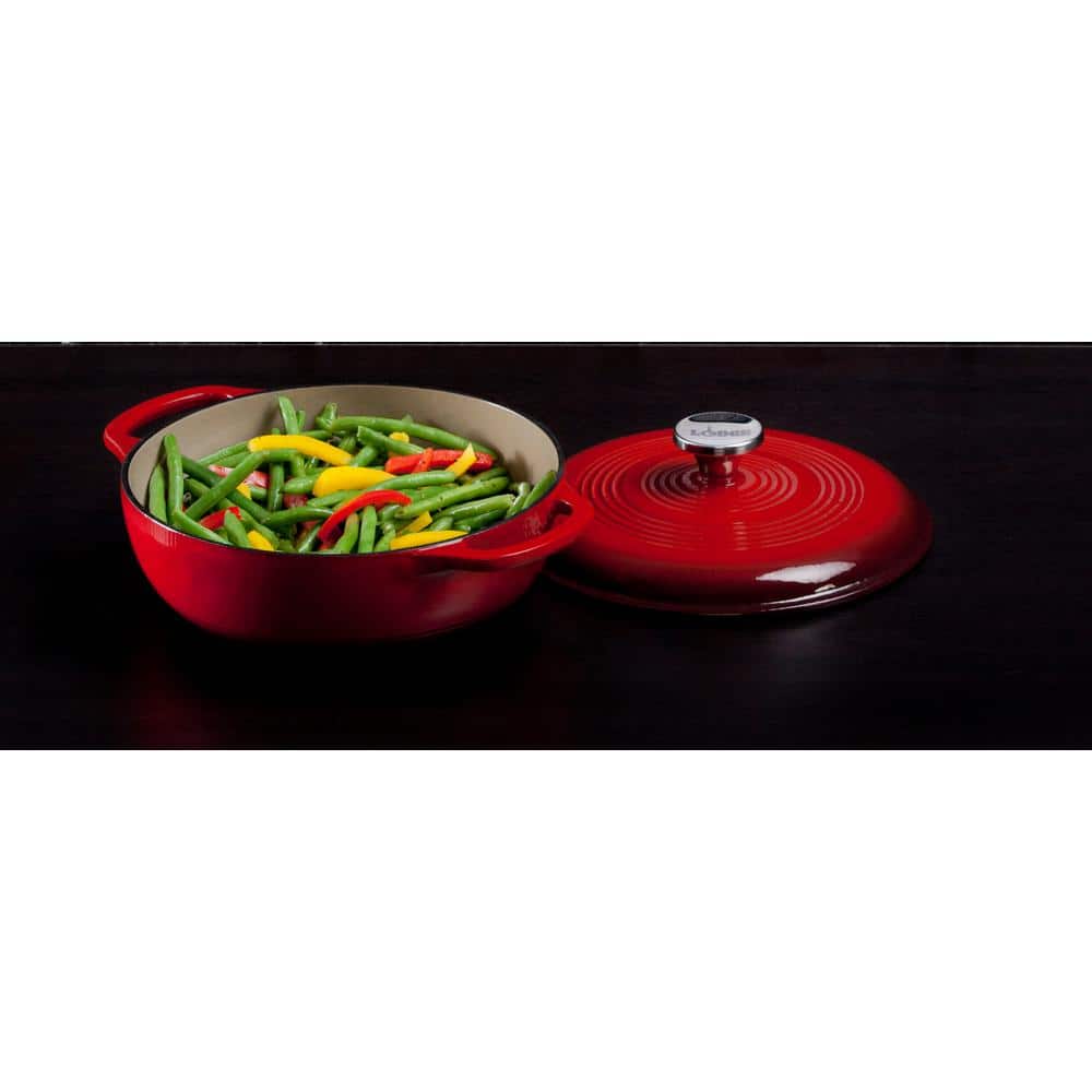Red 4.5 Quart Enameled Cast Iron Dutch Oven