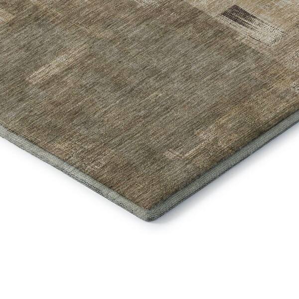 Mayfield Premium Machine Washable Abstract AMF1338 Mocha 3 ft. x 4 ft. Area Rug