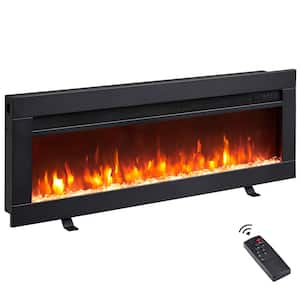 36 in. Freestanding and Wall Mounted Electric Fireplace with 9 Kinds of Flame Color, Black