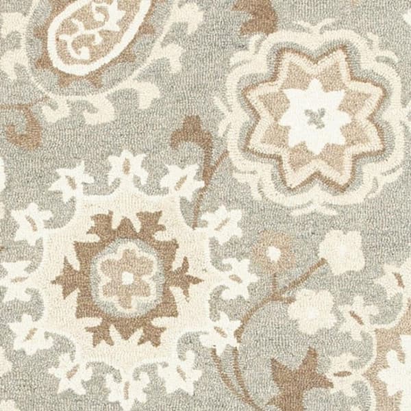 8 X 10 Gray, Sand Floral Washable Area Rug Runner Rug