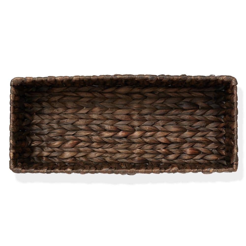 Espresso Seagrass Rectangular Storage Baskets, Set of 2