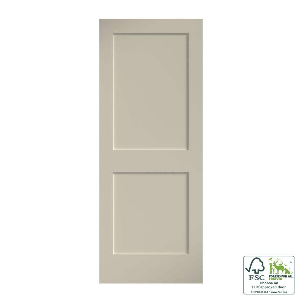 Eightdoors 30 In X 80 In X 1 3 8 In Shaker White Primed 2 Panel Solid Core Wood Interior Slab Door 70288014803035sh The Home Depot