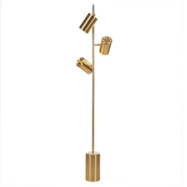 Etokfoks 65.5 in. Gold 3-Light Metal Standard Floor Lamp