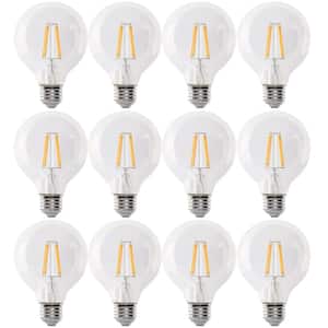 100-Watt Equivalent G25 Globe Dimmable Filament Clear Glass E26 LED Vintage Edison LIght Bulb Bright White 3000K 12-Pack