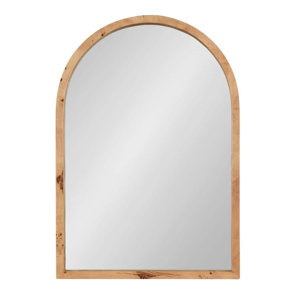 Natural Burlwood Arched Vanity Mirror, 22 x 32 Inch