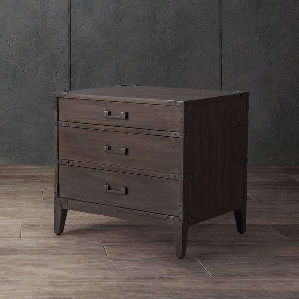 Nisha Light Brown 3 Drawer Nightstand