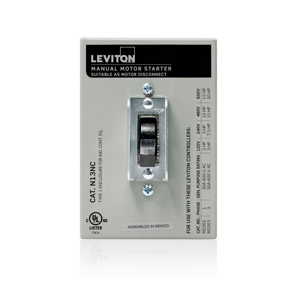 Leviton Type 1 Enclosure (for use with 30 Amp Motor Controller Switches) Steel - Gray N13NC-DS