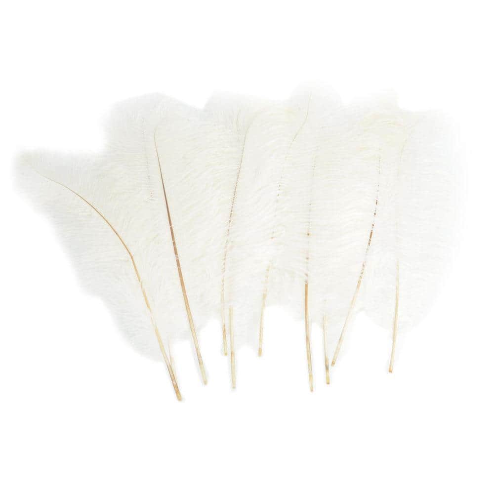 Artificial feathers, L: 15 cm, W: 8 cm, light red, 10 pc/ 1 pack