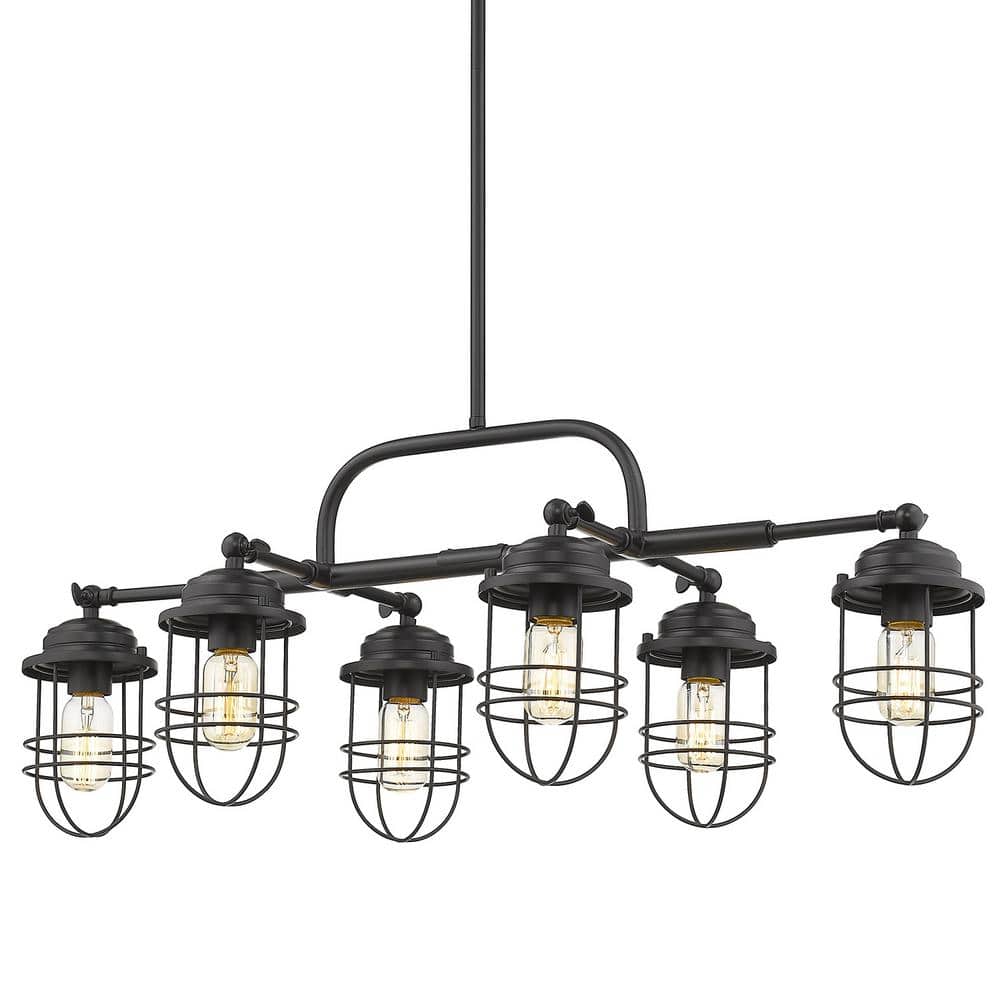 Seaport 6-Light Black Linear Pendant price history on PriceWatchPro