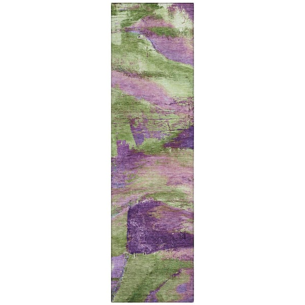Chantille Machine Washable Indoor/Outdoor Abstract ACN2040 Purple 2 ft. 3 in. x 7 ft. 6 in. Runner Rug