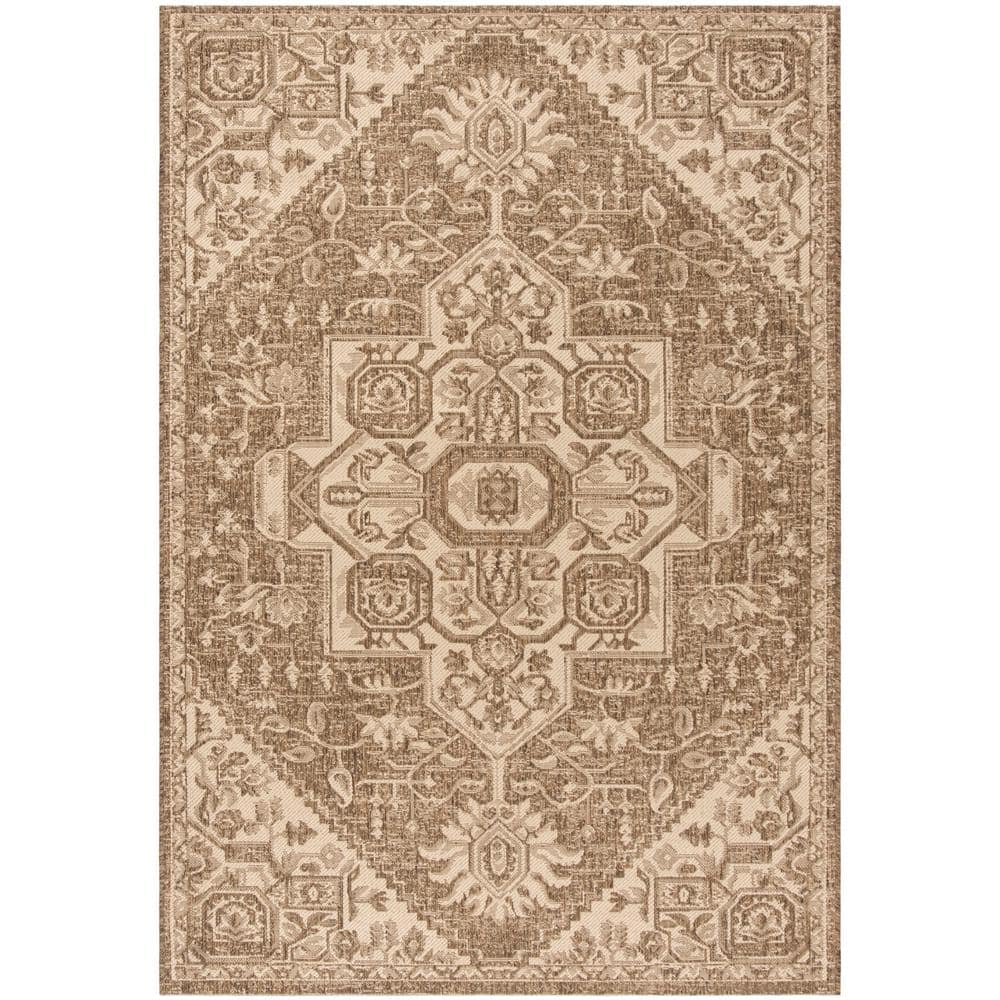 Cream Beige Synthetic Non-slip Indoor/Outdoor Area Rug, 2'2" x 4'