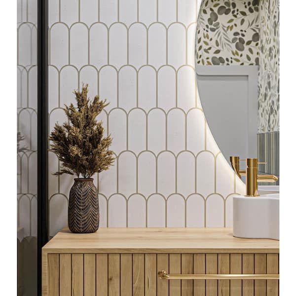 ANDOVA Picole Chisma White 3 in. x 9 in. Popsicle Terazzo Look