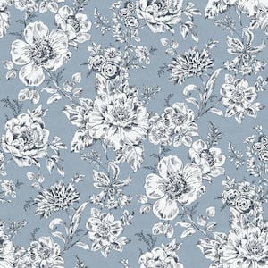 Blue Winifred Peel and Stick Wallpaper