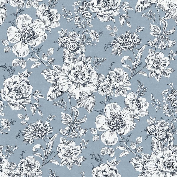 RoomMates Blue Winifred Peel and Stick Wallpaper
