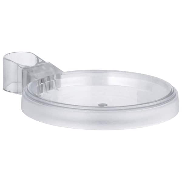 Universal 4.5 in. Round Soap Dish for Shower Bars in Starlight Chrome