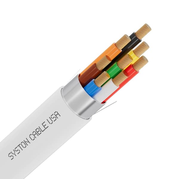 100 ft. 18/8 White CL3P/CMP-Plenum Sheilded Stranded Copper Security/Alarm/Control/Sound Wire UV Resistant UL/ETL RoHS