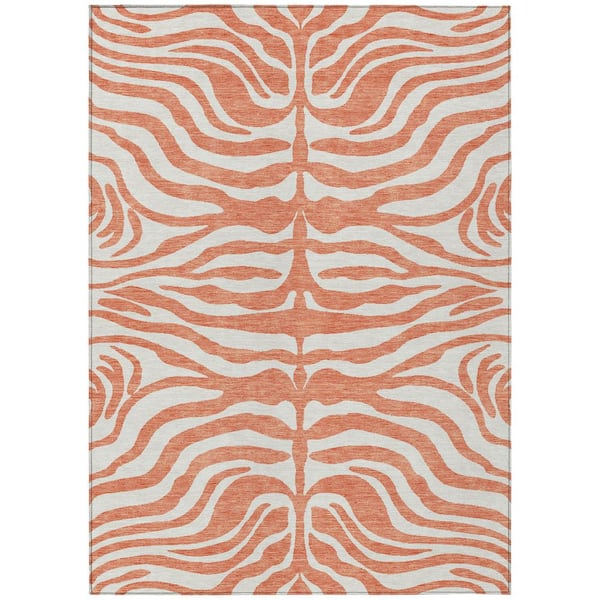 Addison Rugs Chantille Machine Washable Indoor/Outdoor Abstract ACN1042 Coral 5 ft. x 7 ft. 6 in. Area Rug