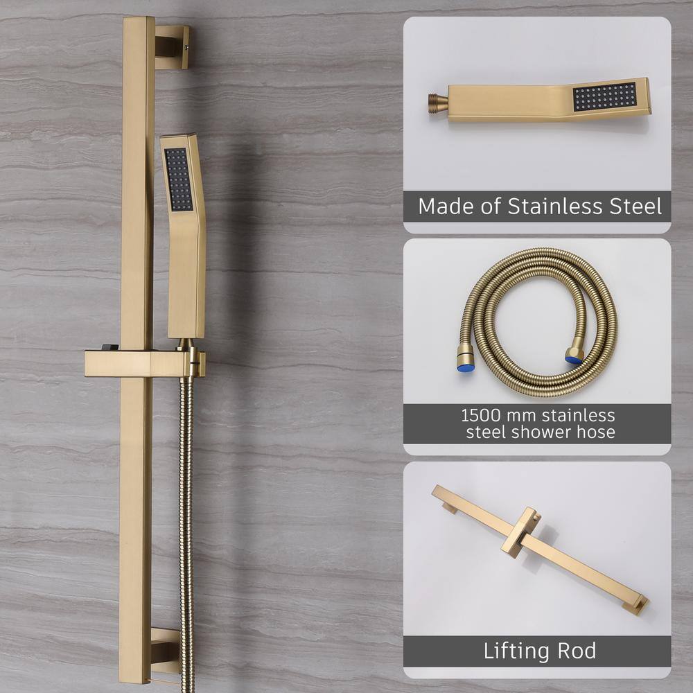 Matte Black Dual Shower System with Adjustable Handheld and Slide Bar