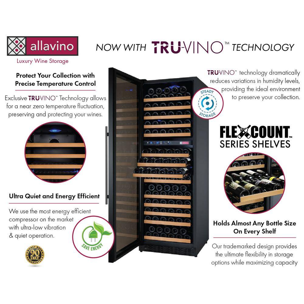 Allavino 24" Black Dual Zone Left Hinge Wine Refrigerator