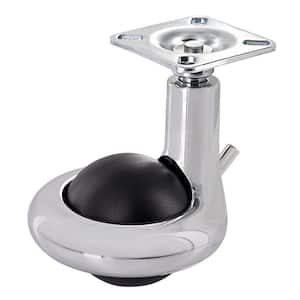 1-31/32 in. black/chrome Swivel with Brake Plate Caster, 176 lb. Load Rating