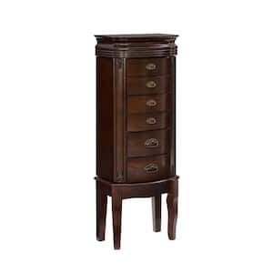 Joelle Espresso Wood Mult-Compartment Jewelry Armoire