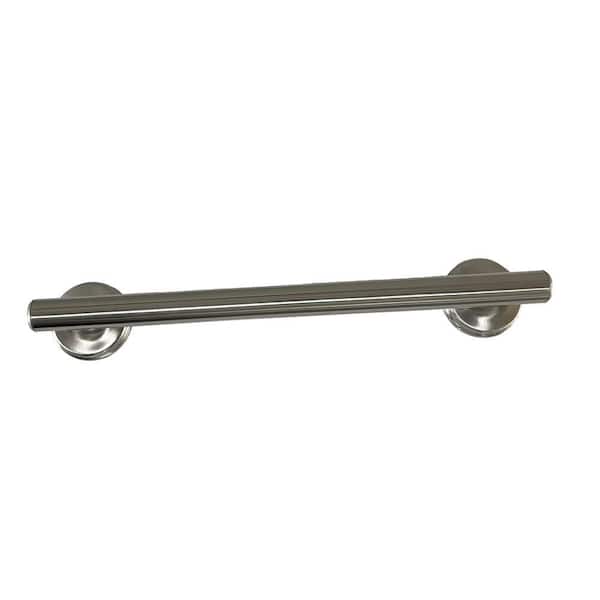 20 in. x 1.25 in. Straight Decorative ADA Compliant Grab Bar in Brushed Nickel, Capped Ends