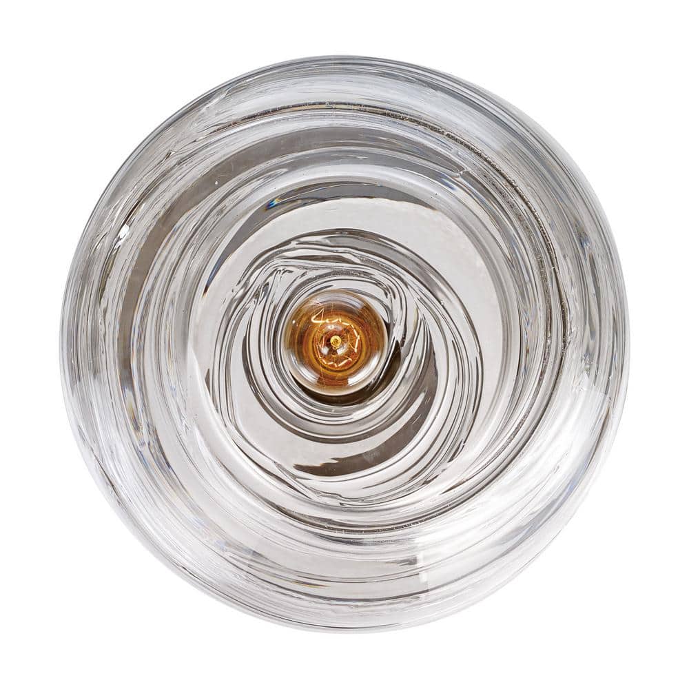 12-Inch Clear Glass Globe Pendant Light, Brushed Nickel