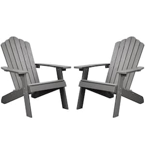 Aspen Classic Charcoal Gray Plastic Outdoor Recycled Adirondack Chair (2-Pack)