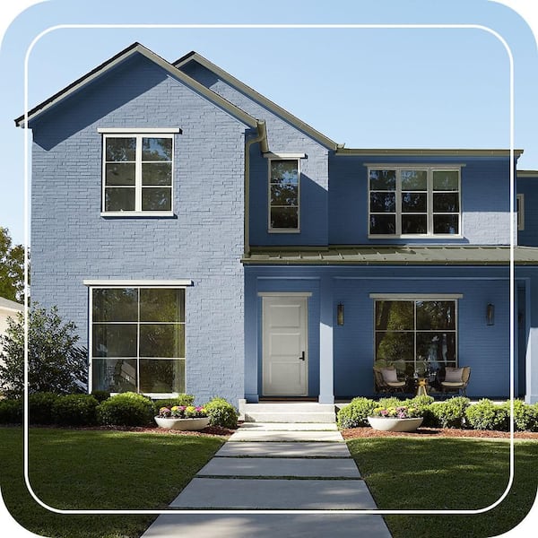 BEHR ULTRA 1 qt. #M520-7 Admiral Blue Flat Exterior Paint & Primer