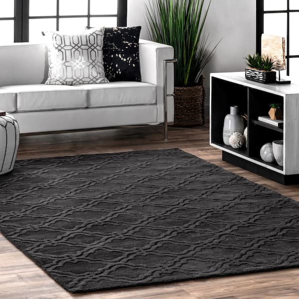 Wilhelmina Geometric Charcoal Doormat 3 ft. x 5 ft. Indoor Area Rug