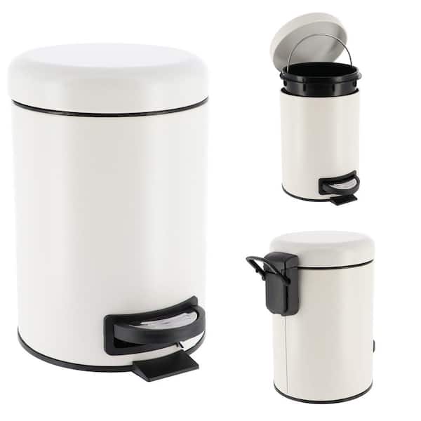 Hi,fancy Desktop Trash Can Plastic Small Garbage Bin Waste Storage Bucket for Office Coffee Table, White, Size: Show As Pictures