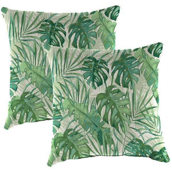Jordan Manufacturing 16 in. L x 16 in. W x 4 in. T Outdoor Throw Pillow in Bryann Tortoise (2-Pack)