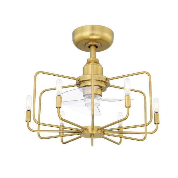 FANIMATION Influencer 22 in. Indoor Brushed Satin Brass Ceiling Fan with Light