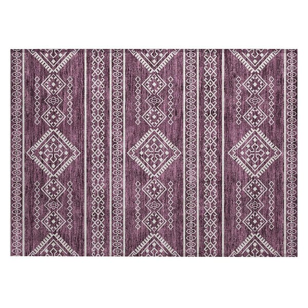 Addison Rugs Chantille Machine Washable Indoor/Outdoor Abstract ACN901 Eggplant 1 ft. 8 in. x 2 ft. 6 in. Area Rug