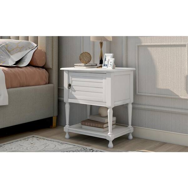 HOMESTOCK Small Profile Night Stand, Bedside Table, Side Tables Bedroom,  Wooden Night Stands for Bedroom, Bed Side Table Set of 2 85599W - The Home  Depot