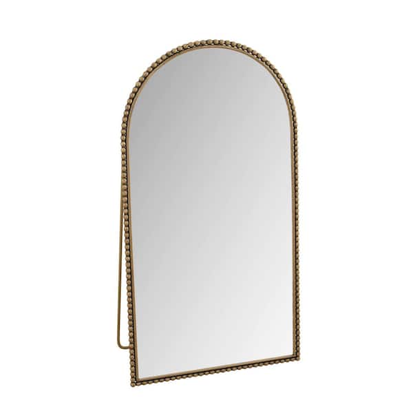Unbranded Gold 35.43 in. W x 65.75 in. H Arched Metal Mirror