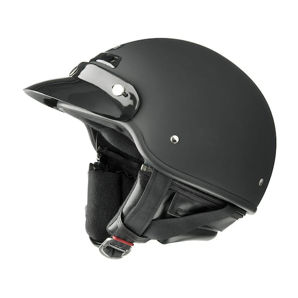Raider Large Adult Deluxe Flat Black Half Helmet