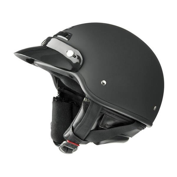 Raider X-Large Adult Deluxe Flat Black Half Helmet