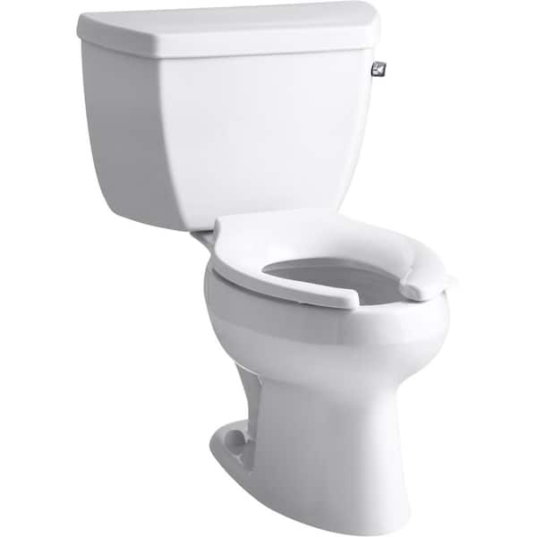 KOHLER Wellworth 2-Piece 1 GPF Single Flush High-Efficiency Elongated Toilet in White