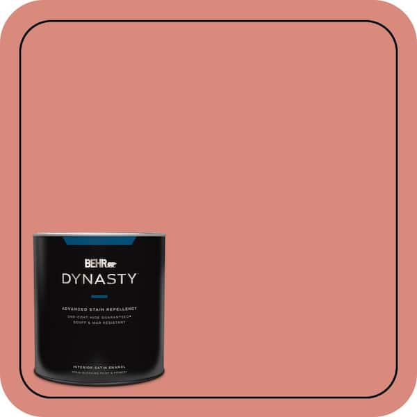 BEHR DYNASTY 1 qt. #M170-5 Indian Sunset Satin Enamel Interior Stain-Blocking Paint & Primer