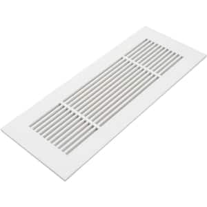 Royal Series 12 in. x 4 in. White Steel Vent Cover Grille for Home Floors Without Mounting Holes