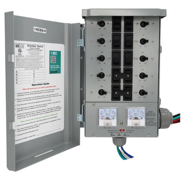 Emergen 50 Amp 10-Circuits G2 Manual Transfer Switch