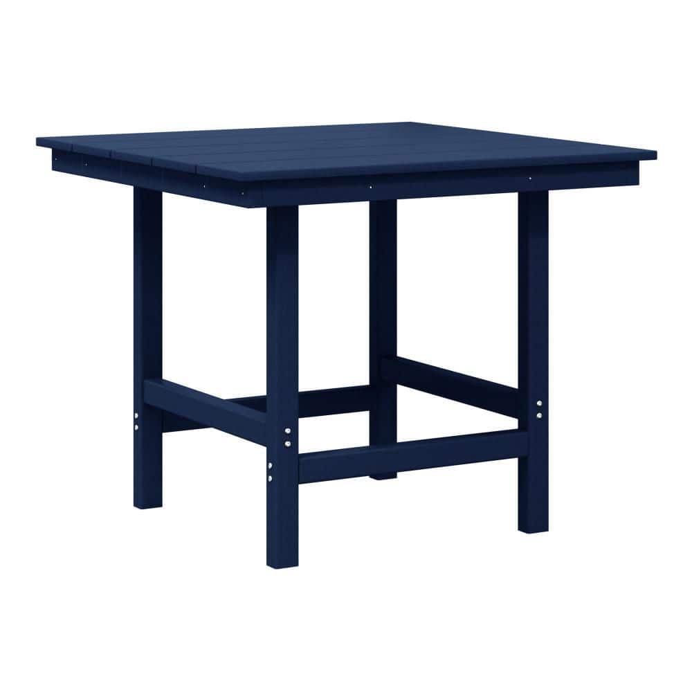 "Shoreside Outdoor All Weather Plastic 36"" Square Patio Dining Table in Navy Blue" price history on PriceWatchPro