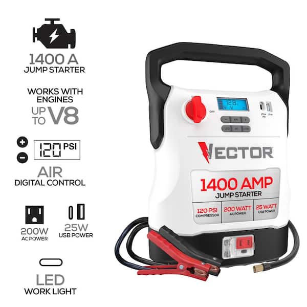 1400 Amp Jump Starter, Compressor, USB and AC Power