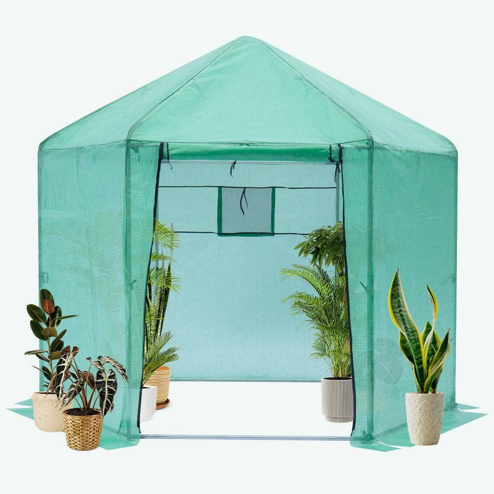 110.24 in. W x110.24 in. D x 96.85 in. H.Walk-in Greenhouse, Plastic Greenh