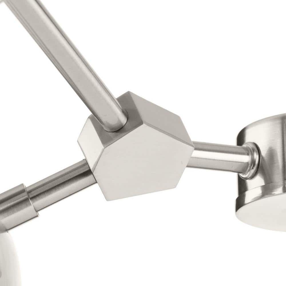 Haas Brushed Nickel 4-Light Mini Chandelier with Etched Opal Glass
