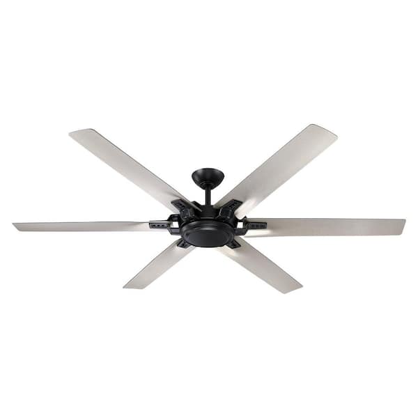 70 in. Indoor Black 129 RPM Ceiling Fan with Remote Control, DC Reversible Motor, 6-Speeds
