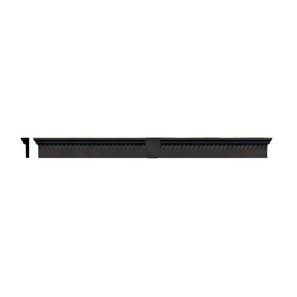 Builders Edge 2-5/8 in. x 6 in. x 73-5/8 in. Composite Classic Dentil Window Header with Keystone in 010 Musket Brown