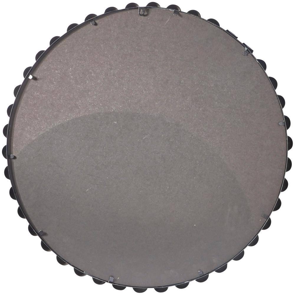 36" Round Black Beaded Frame Wall Mirror