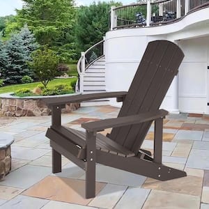 All-Weather Adirondack Chair in Coffee Brown Faux Wood